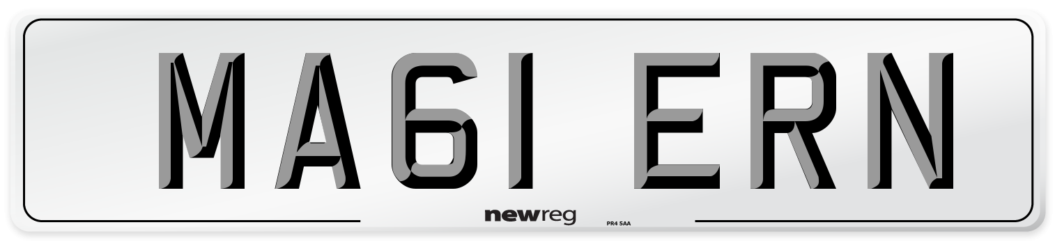 MA61 ERN Number Plate from New Reg